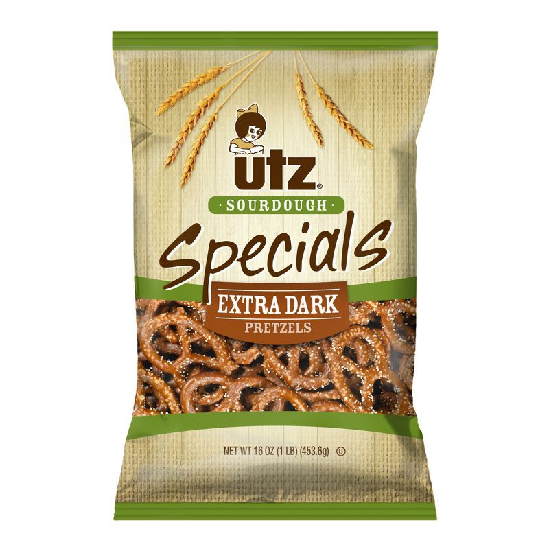 slide 1 of 6, Utz Sourdough Specials Extra Dark Pretzels - 16oz, 16 oz
