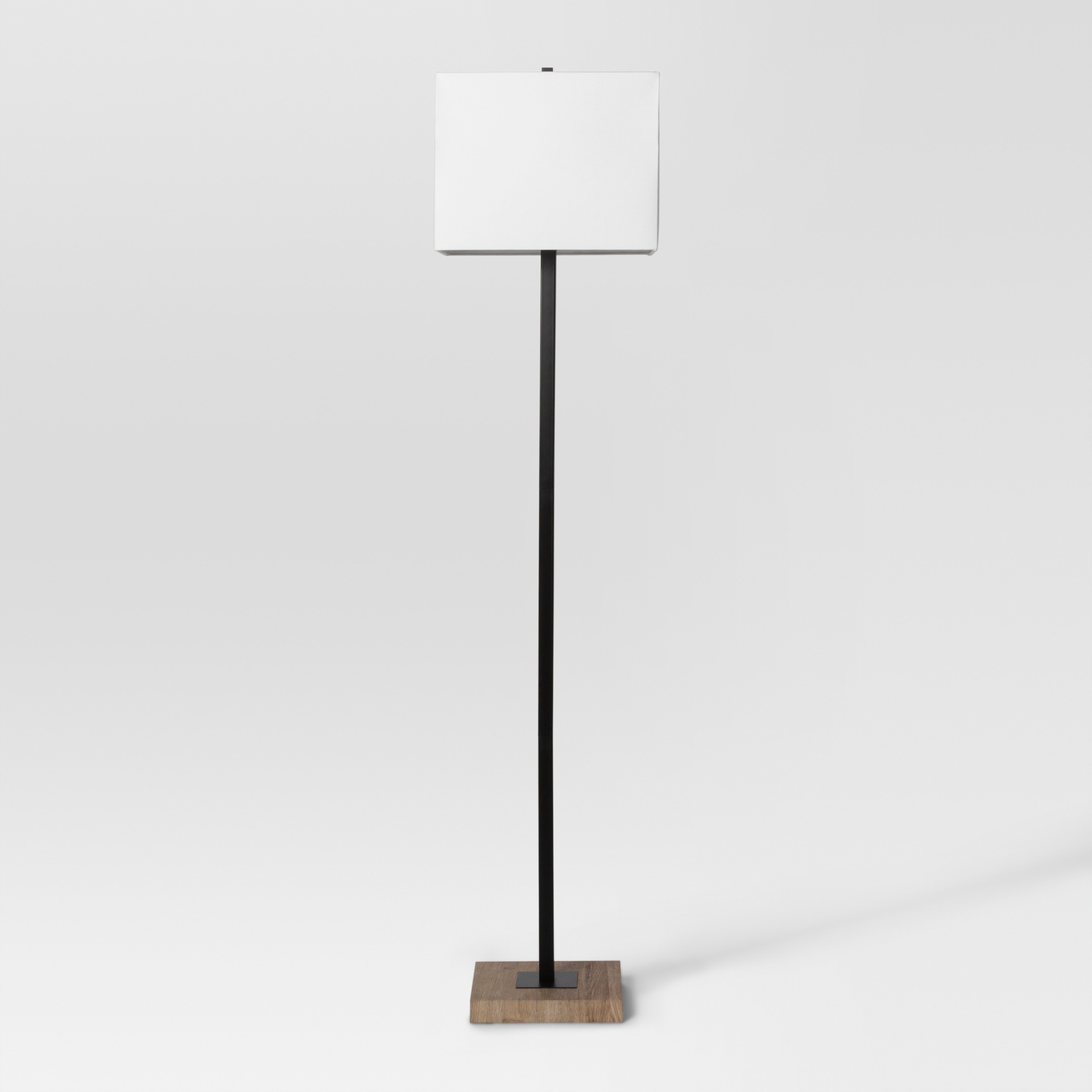 slide 1 of 3, Modern Wood Square Floor Lamp Black - Project 62, 1 ct