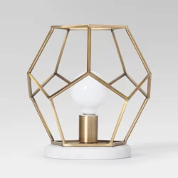 Geometric with Marble Accent Lamp Brass - Project 62