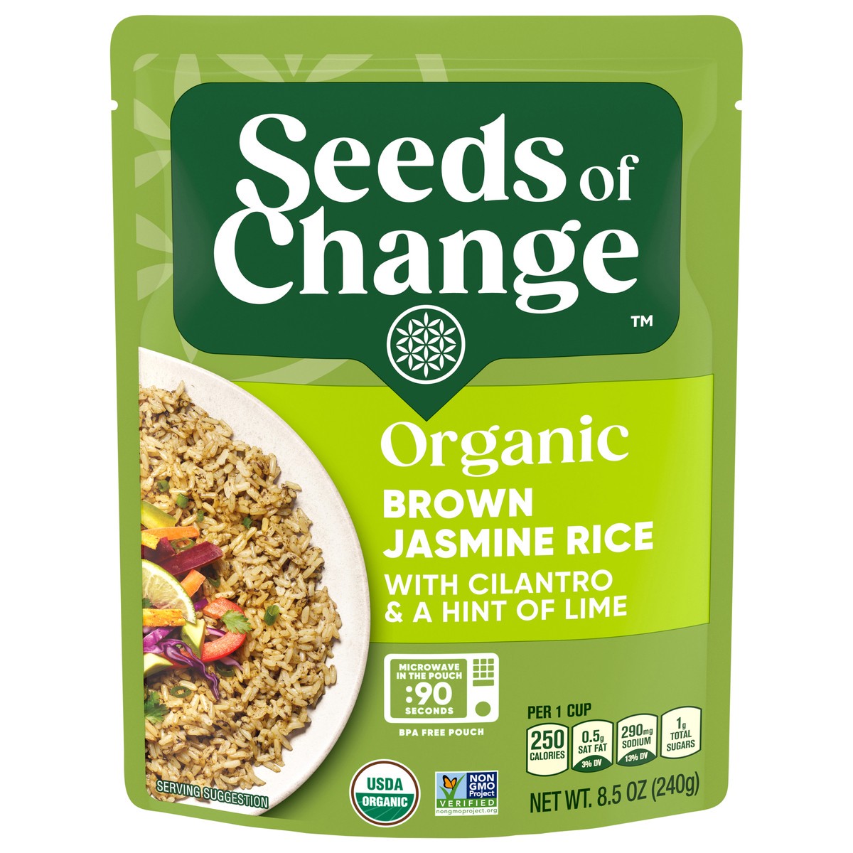 slide 4 of 4, Seeds of Change Brown Jasmine with Cilantro & Lime 8.5OZ, 8.5 oz