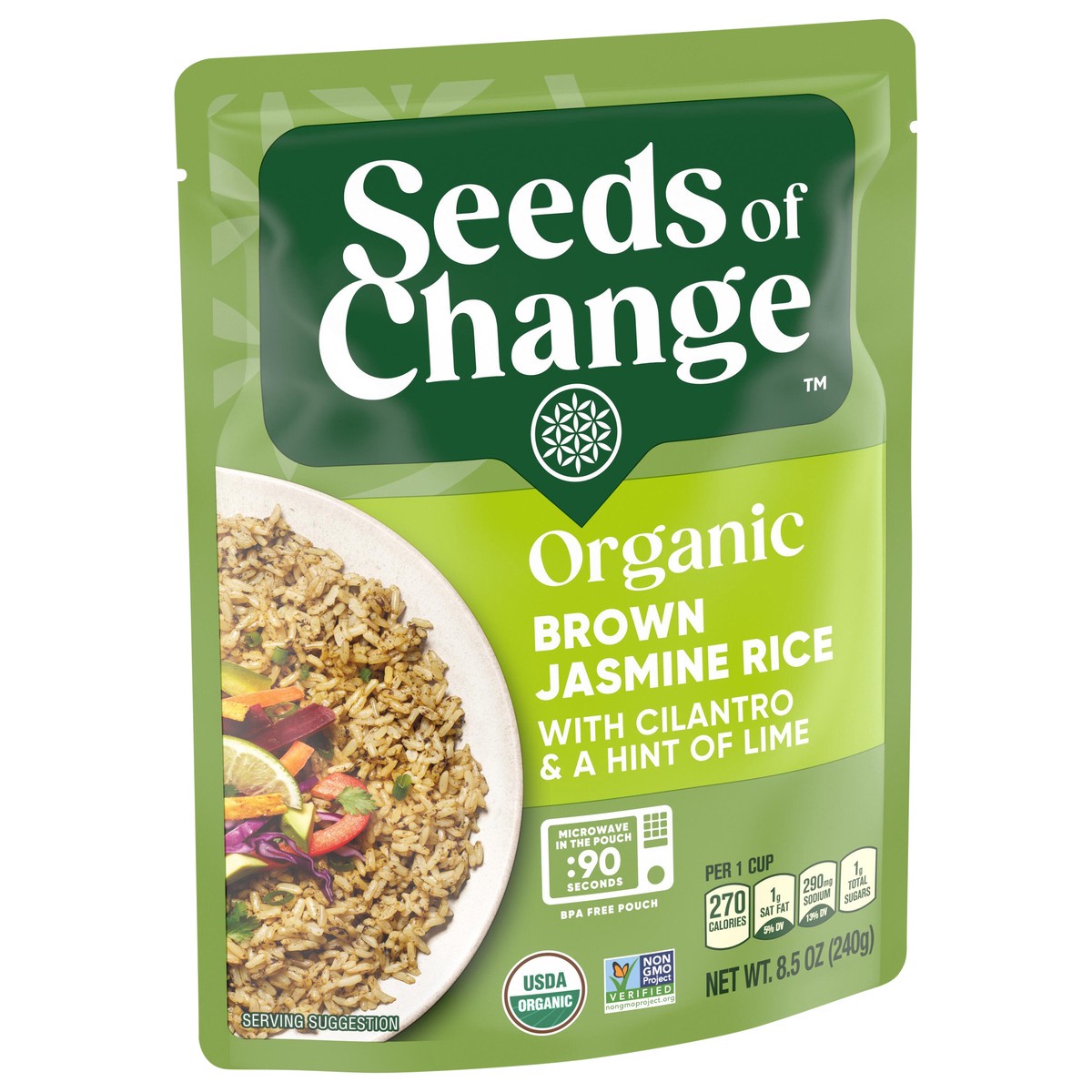 slide 3 of 4, Seeds of Change Brown Jasmine with Cilantro & Lime 8.5OZ, 8.5 oz