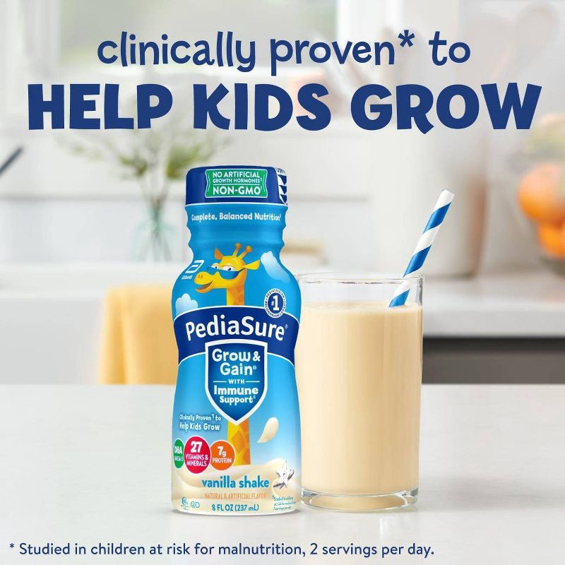 slide 4 of 10, PediaSure Grow & Gain Kids' Nutritional Shake Vanilla - 6 ct/48 fl oz, 6 ct, 48 fl oz