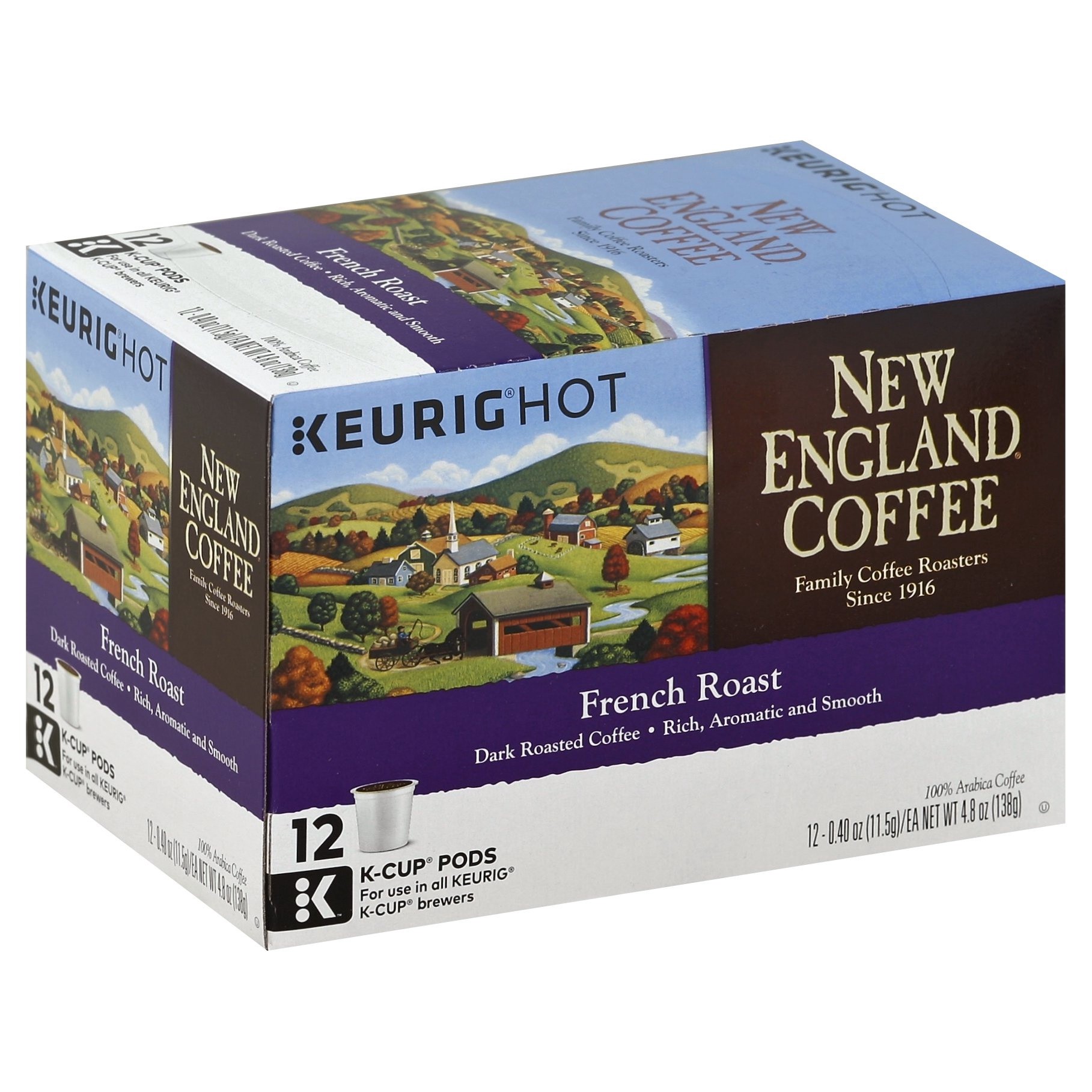 slide 1 of 7, New England Coffee Keurig Hot French Roast Cups, 12 ct