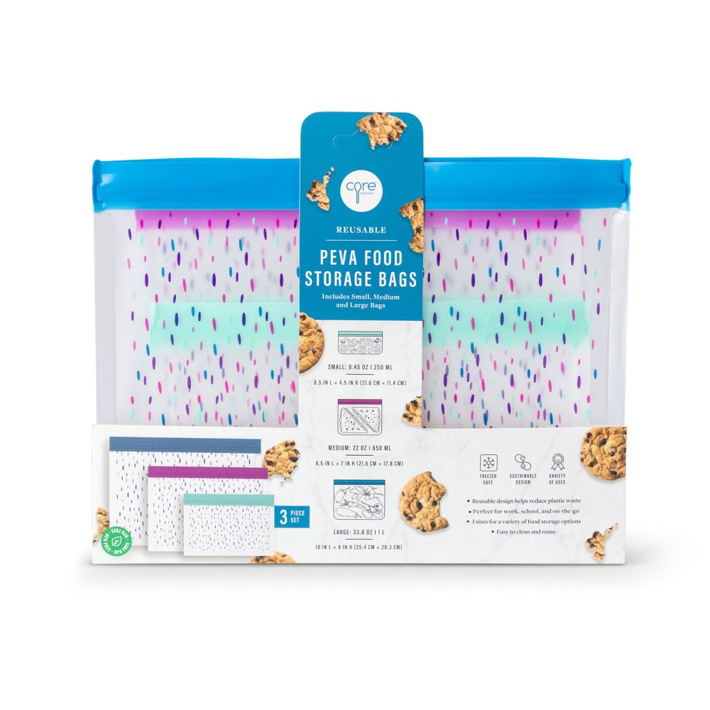 slide 2 of 3, Core Home Reusable PEVA Bags, 1 ct