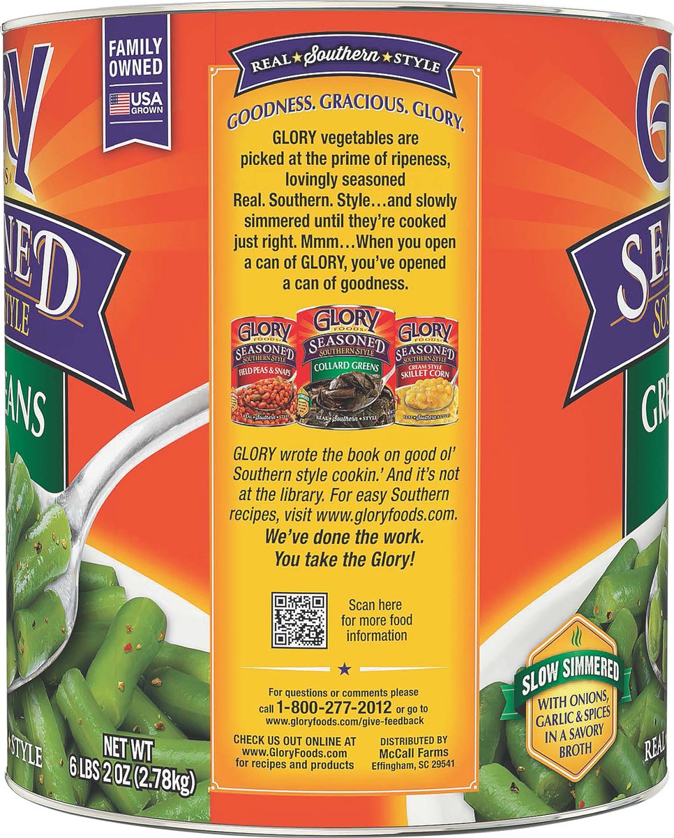 slide 4 of 7, Glory Foods Southern Style Seasoned Green Beans 98 oz, 98 oz