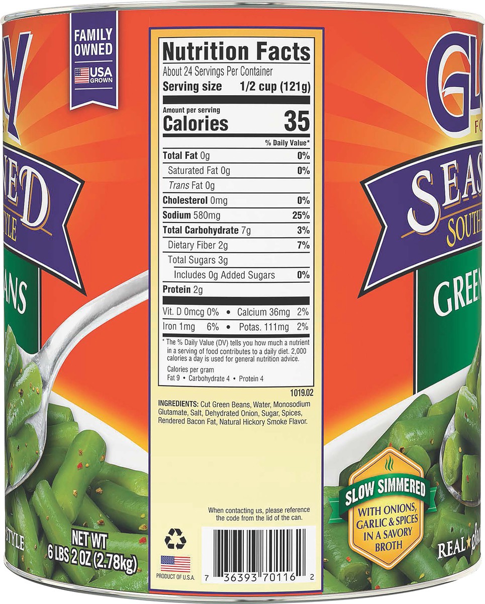 slide 3 of 7, Glory Foods Southern Style Seasoned Green Beans 98 oz, 98 oz