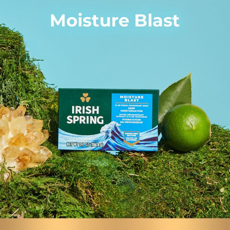 slide 4 of 9, Irish Spring Bar Soap - Moisture Blast 3.7oz/12pk, 3.7 oz, 12 ct
