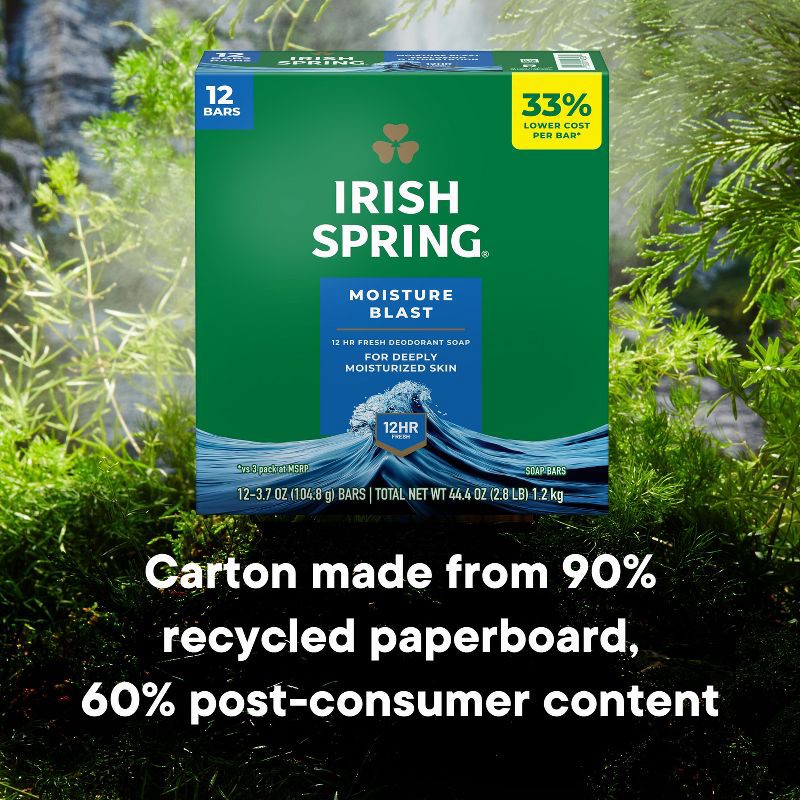 slide 4 of 9, Irish Spring Bar Soap - Moisture Blast 3.7oz/12pk, 3.7 oz, 12 ct