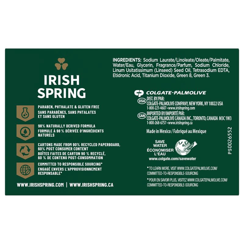 slide 6 of 7, Irish Spring Bar Soap - Original Clean - 3.7oz/12ct, 3.7 oz, 12 ct