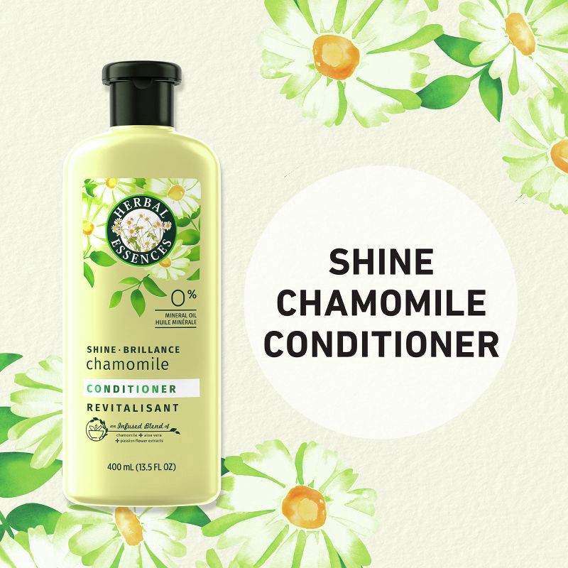 slide 3 of 8, Herbal Essences Shine Conditioner with Chamomile, Aloe Vera & Passion Flower Extracts - 13.5 fl oz, 13.5 fl oz