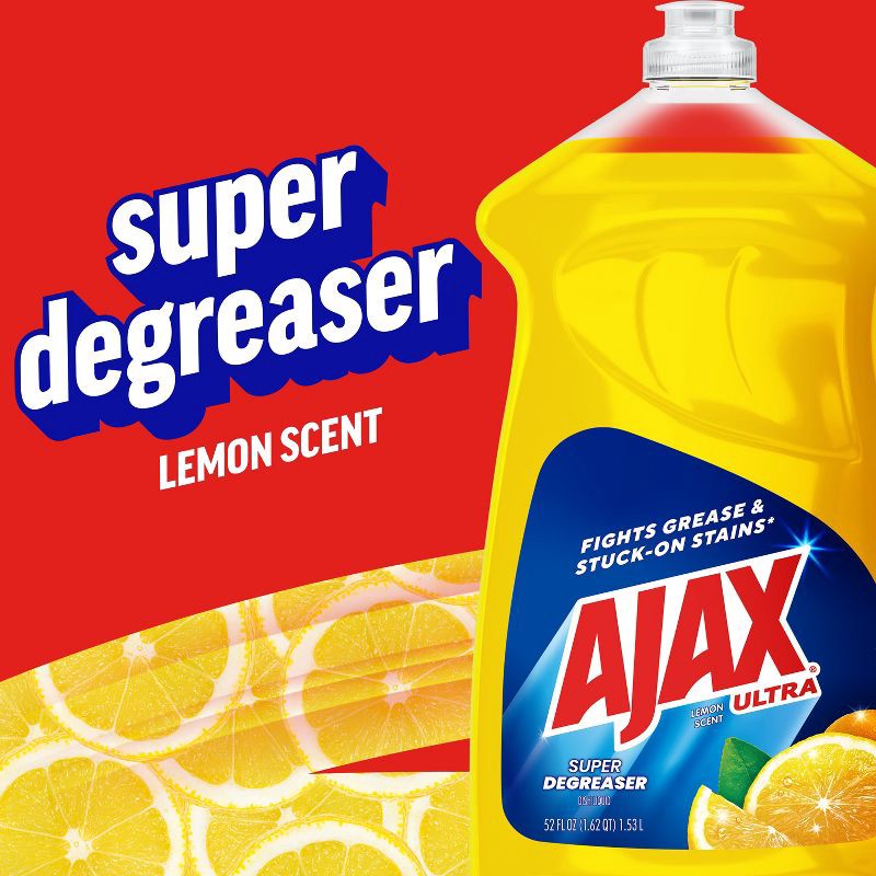 slide 3 of 15, Ajax Ultra Super Degreaser Liquid Dish Soap - Lemon Scent - 52 fl oz, 52 fl oz