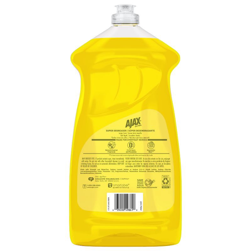 slide 12 of 15, Ajax Ultra Super Degreaser Liquid Dish Soap - Lemon Scent - 52 fl oz, 52 fl oz