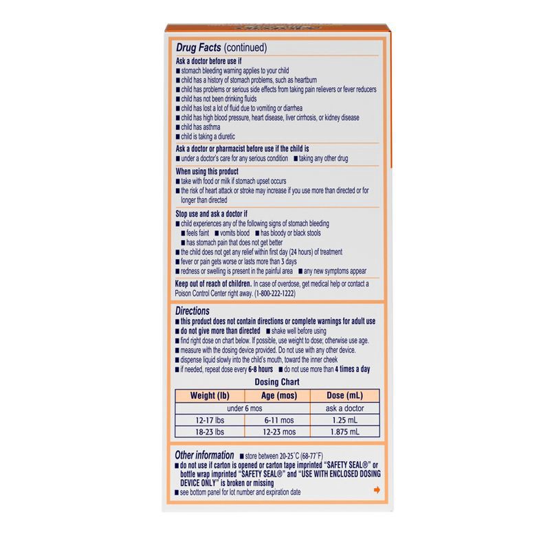 slide 2 of 6, Infants' Motrin Dye-Free Pain Reliever/Fever Reducer Liquid Drops - Ibuprofen (NSAID) - Berry - 1 fl oz, 1 fl oz