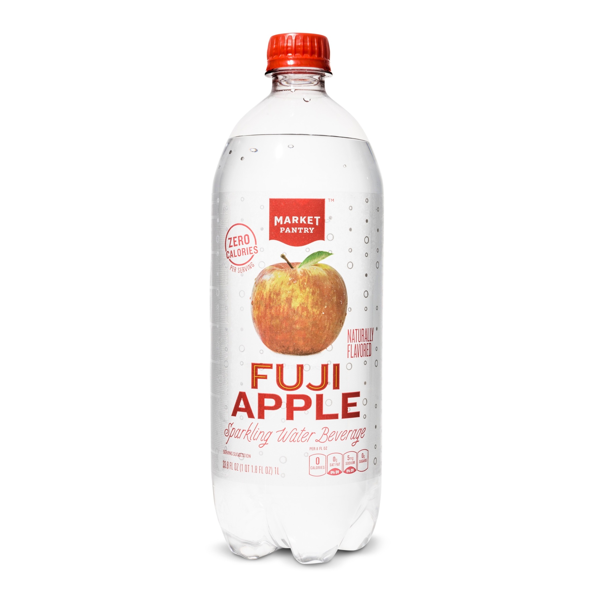 slide 1 of 2, Market Pantry Fuji Apple Sparkling Water Bottle, 1 liter