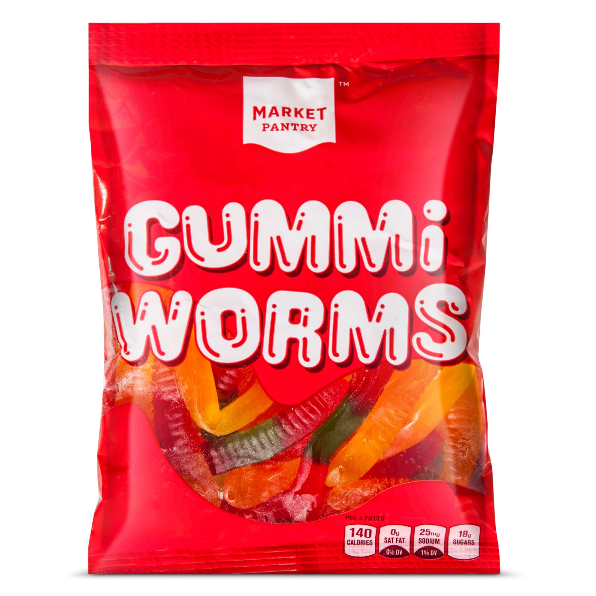 slide 1 of 1, Gummi Worms - Market Pantry, 7 oz