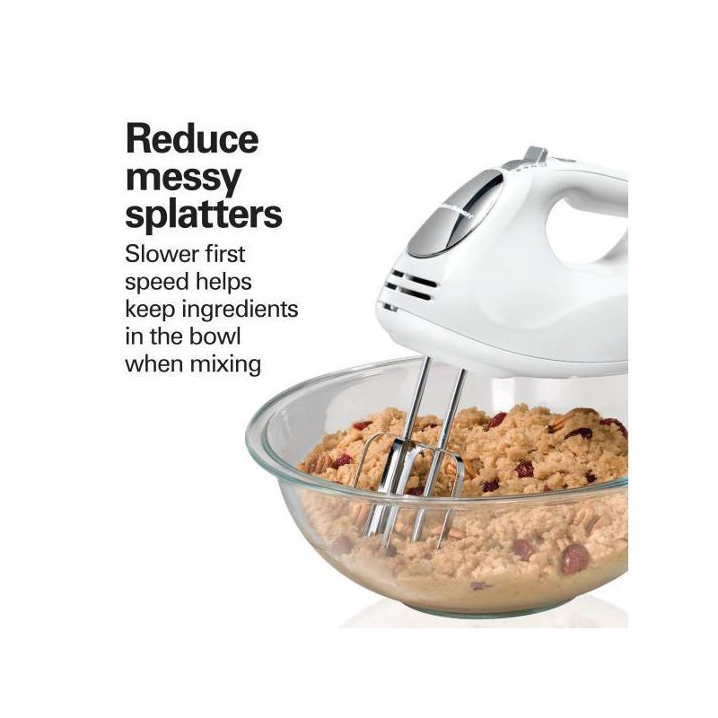 slide 7 of 9, Hamilton Beach 6-Speed Hand Mixer with Case - White 62632R, 1 ct