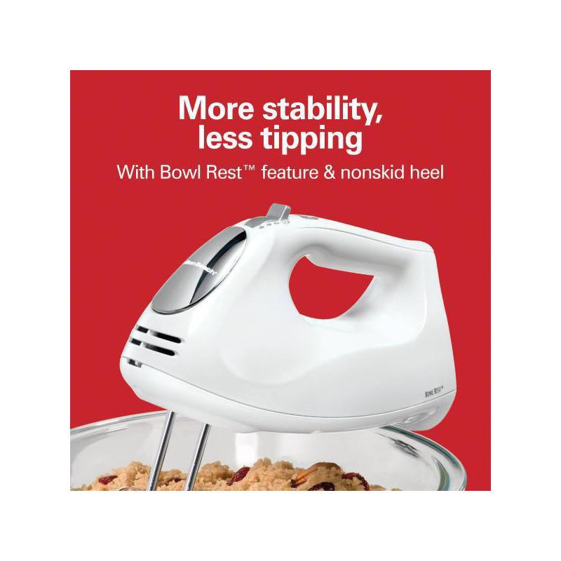 slide 8 of 9, Hamilton Beach 6-Speed Hand Mixer with Case - White 62632R, 1 ct