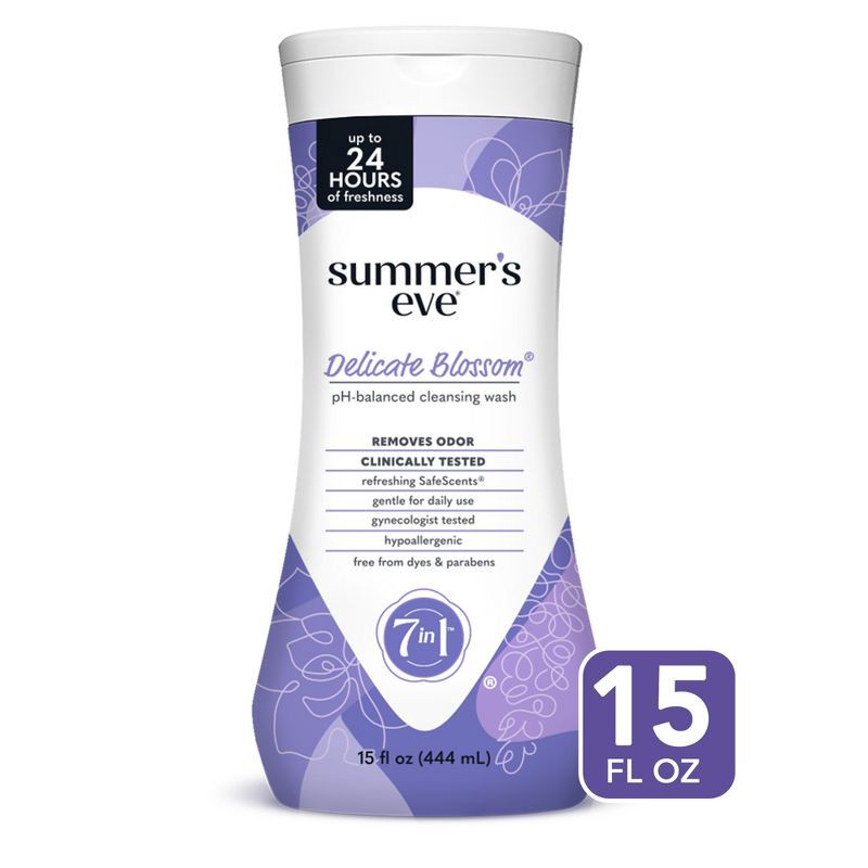 slide 1 of 8, Summer's Eve Delicate Blossom Feminine Cleansing Wash - 15 fl oz, 15 fl oz