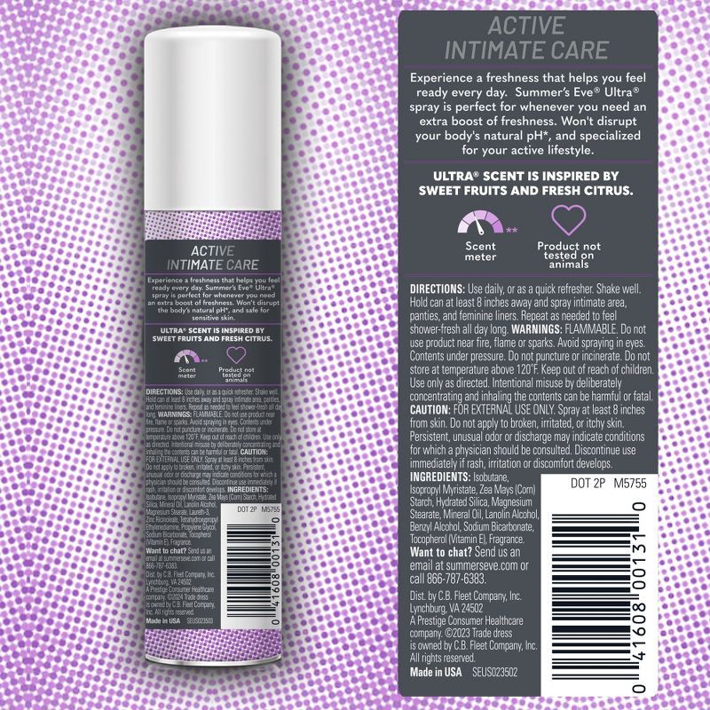 slide 8 of 8, Summer's Eve Ultra Feminine Freshening Spray - 2oz, 2 oz