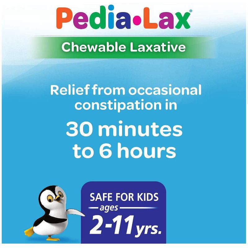 slide 3 of 7, Pedia-Lax Laxative Chewable Tablets for Kids - Ages 2-11 - Watermelon - 30ct, 30 ct
