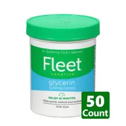 Fleet Laxative Glycerin Suppositories for Adult Constipation - 50ct