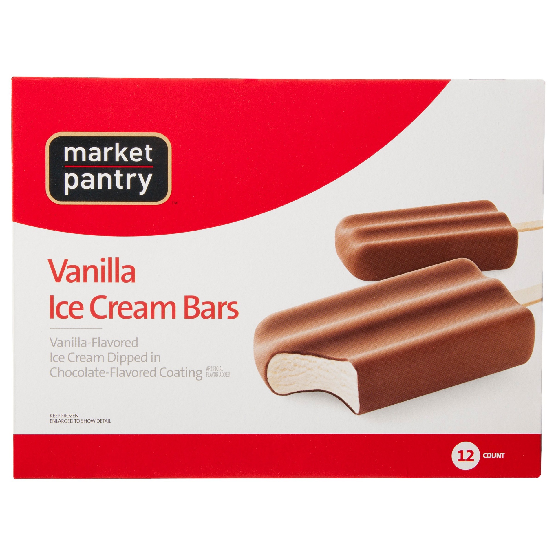 slide 1 of 1, Vanilla Ice Cream Bars - Market Pantry, 12 ct