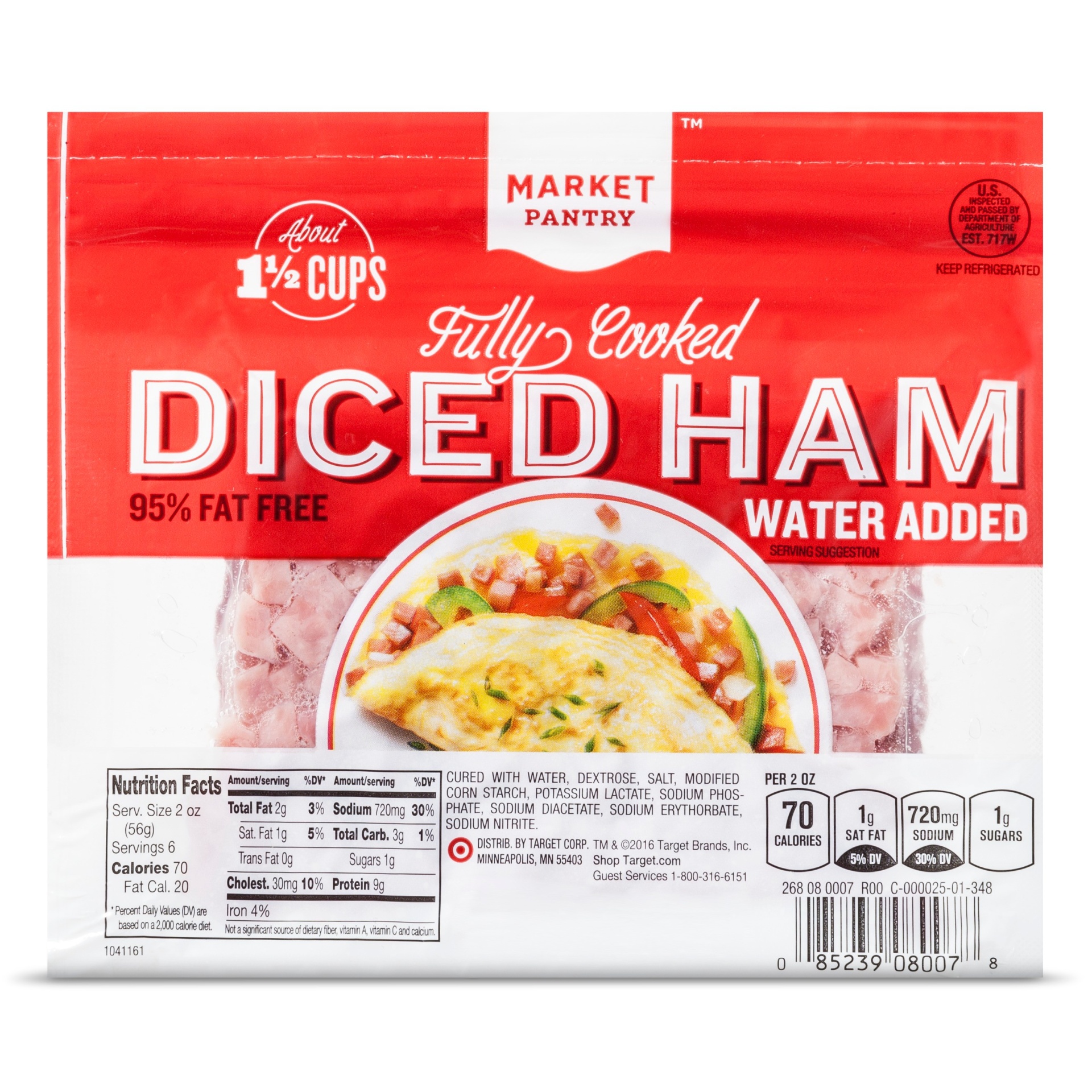 slide 1 of 2, Diced Ham - Market Pantry, 12 oz