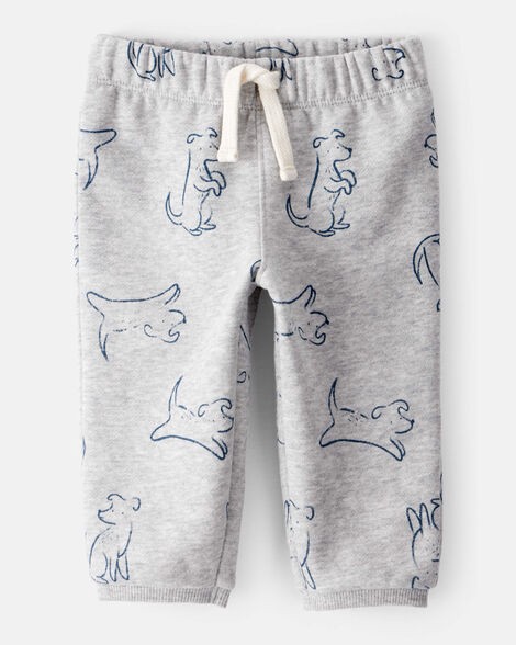 slide 1 of 3, Carter's Baby Boy DayDream Fleece Dog Knit Pull-On Pants - Grey Grey 18M, 1 ct