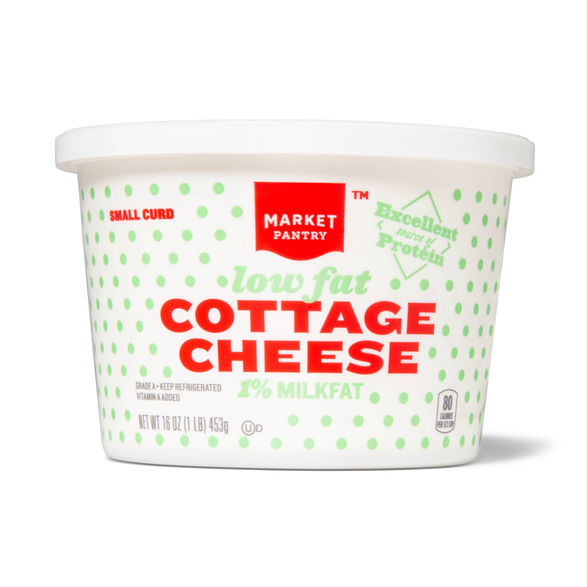 slide 1 of 1, Market Pantry 1% Milkfat Small Curd Cottage Cheese, 16 oz