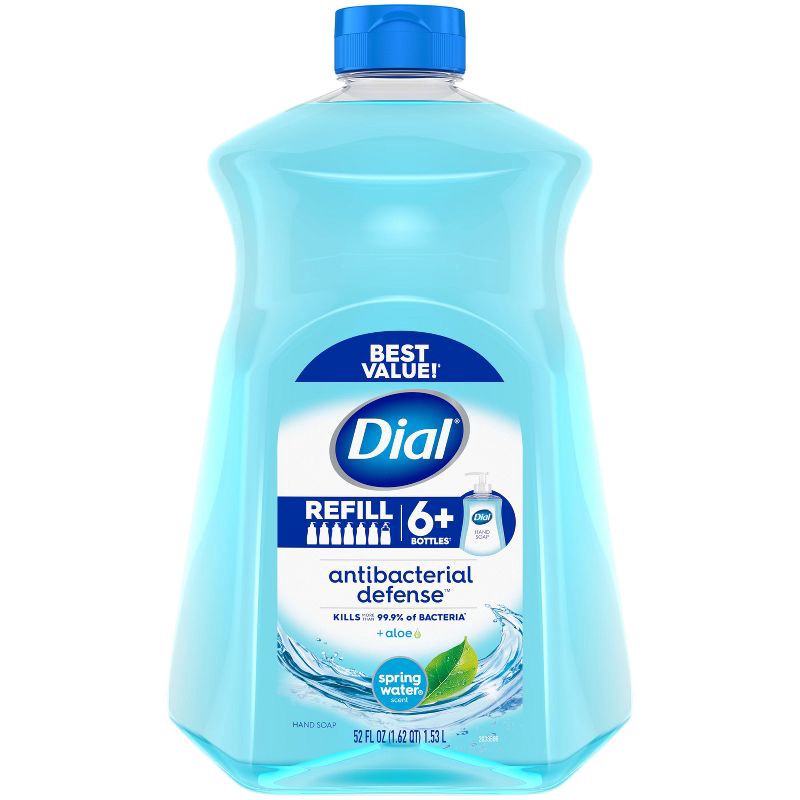 slide 1 of 13, Dial Antibacterial Defense Liquid Hand Soap Refill - Spring Water - 52 fl oz, 52 fl oz