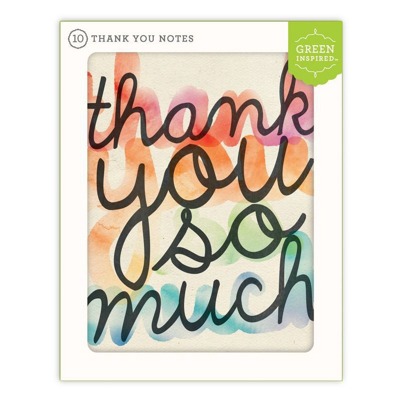 slide 2 of 4, Green Inspired 10ct Rainbow Thank You Cards, 10 ct