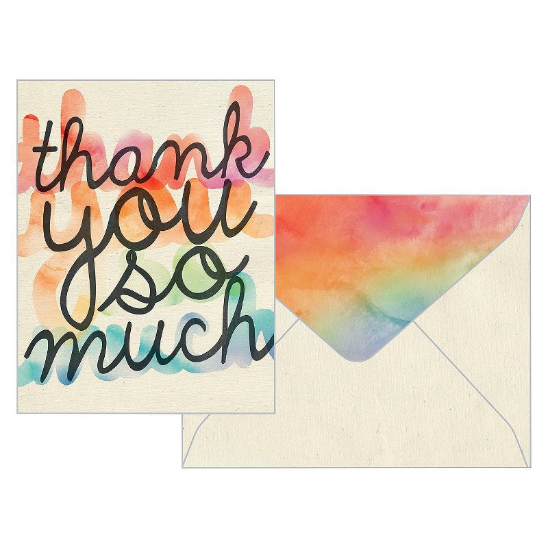 slide 1 of 4, Green Inspired 10ct Rainbow Thank You Cards, 10 ct