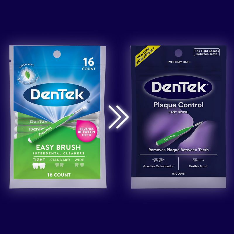 slide 2 of 13, DenTek Easy Brush Plaque Control Interdental Toothbrush - 16ct, 16 ct