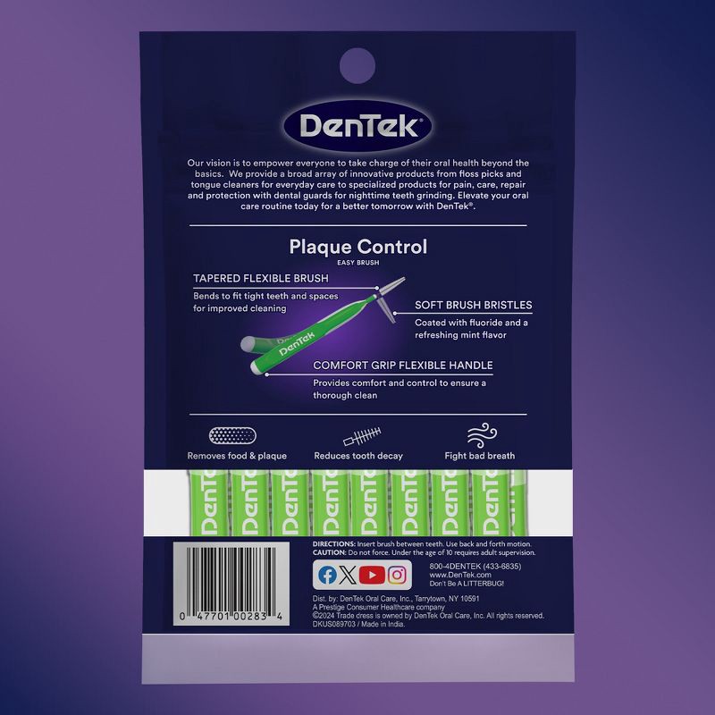 slide 8 of 13, DenTek Easy Brush Plaque Control Interdental Toothbrush - 16ct, 16 ct