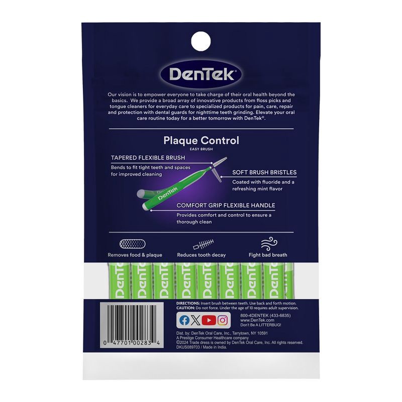 slide 8 of 13, DenTek Easy Brush Plaque Control Interdental Toothbrush - 16ct, 16 ct