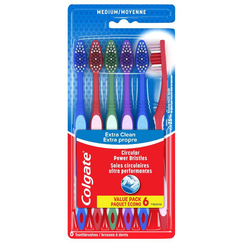 slide 9 of 12, Colgate Extra Clean Full Head Toothbrush Medium - 6ct, 6 ct