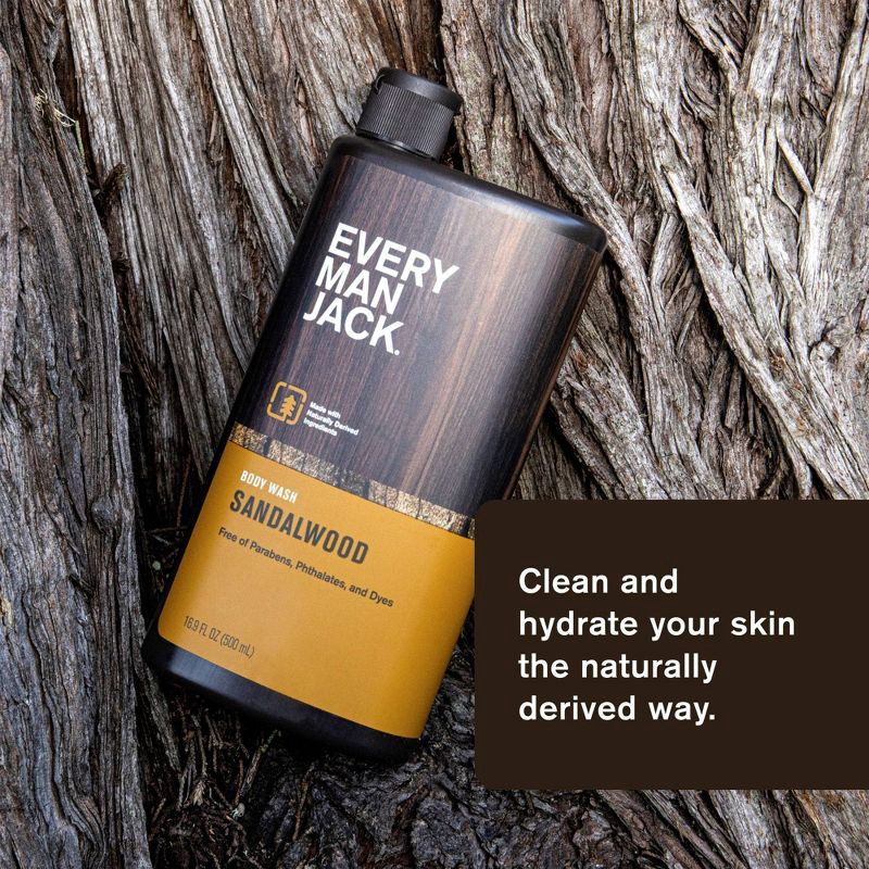 slide 3 of 11, Every Man Jack Sandalwood Hydrating Men's Body Wash - 16.9 fl oz, 16.9 fl oz