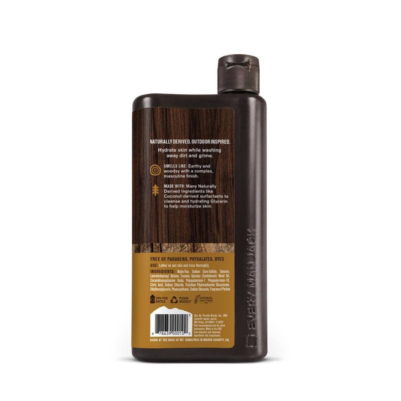 slide 2 of 11, Every Man Jack Sandalwood Hydrating Men's Body Wash - 16.9 fl oz, 16.9 fl oz