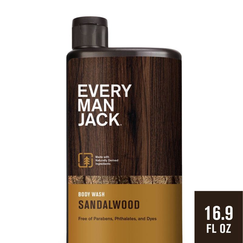 slide 1 of 11, Every Man Jack Sandalwood Hydrating Men's Body Wash - 16.9 fl oz, 16.9 fl oz