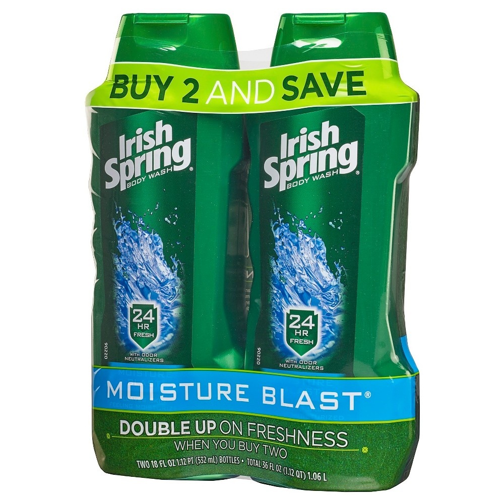 slide 3 of 3, Irish Spring Moisture Blast Body Wash, 2 ct; 15 oz