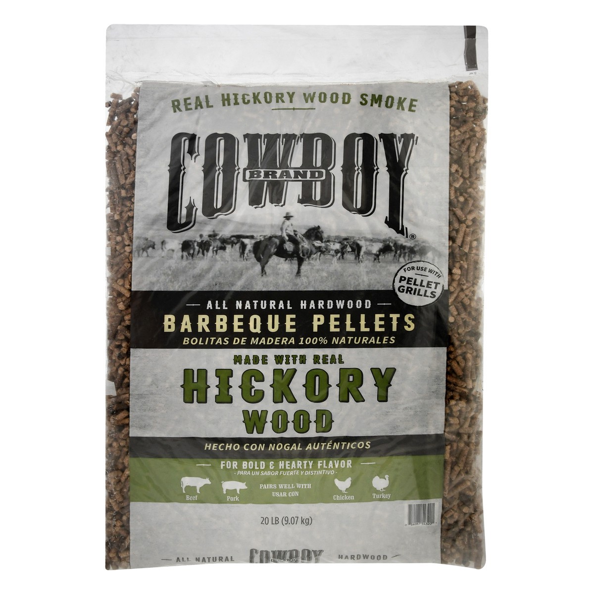 slide 6 of 10, Cowboy Charcoal Hickory Wood Barbeque Pellets 20 lb, 20 lb