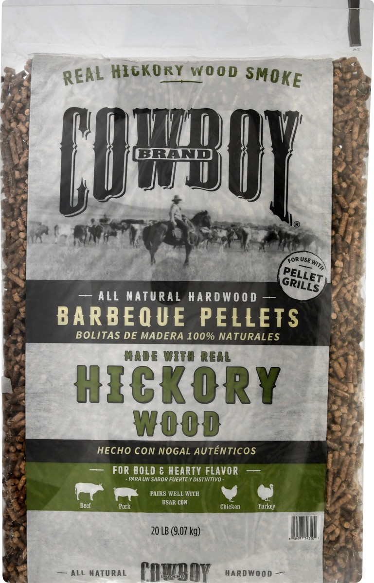 slide 8 of 10, Cowboy Charcoal Hickory Wood Barbeque Pellets 20 lb, 20 lb
