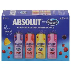 Absolut Sparkling Cranberry Vodka 8 - 355 ml Cans