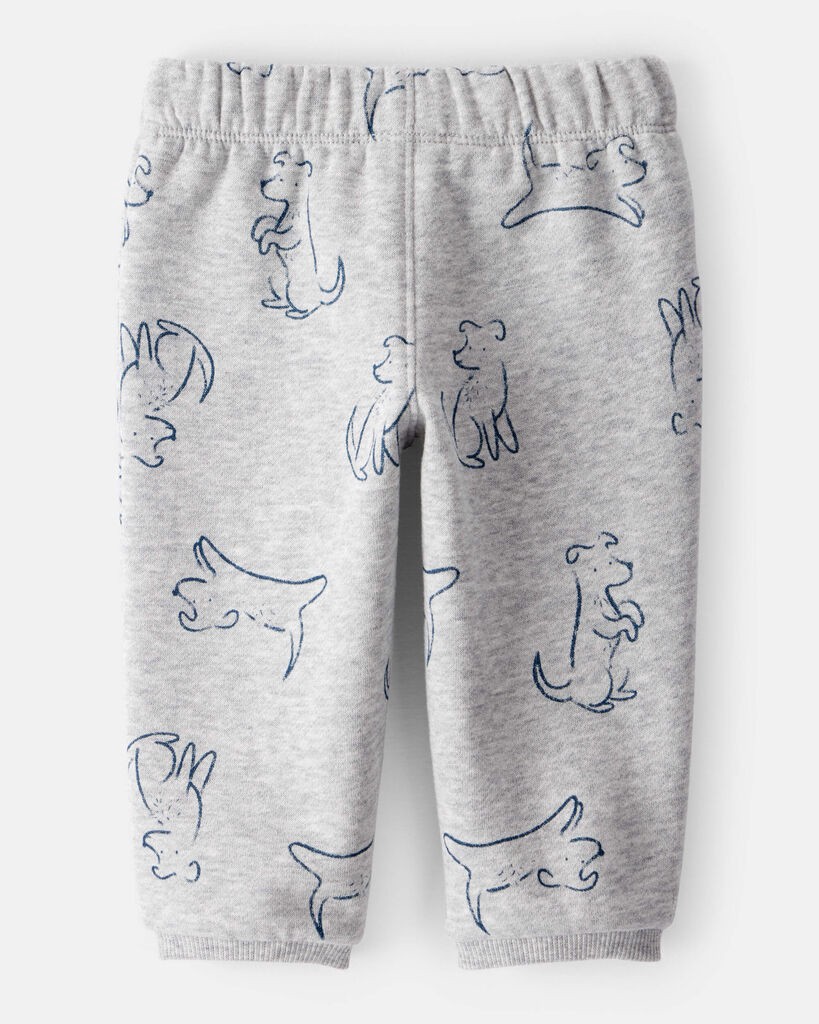 slide 3 of 3, Carter's Baby Boy DayDream Fleece Dog Knit Pull-On Pants - Grey Grey 12M, 1 ct