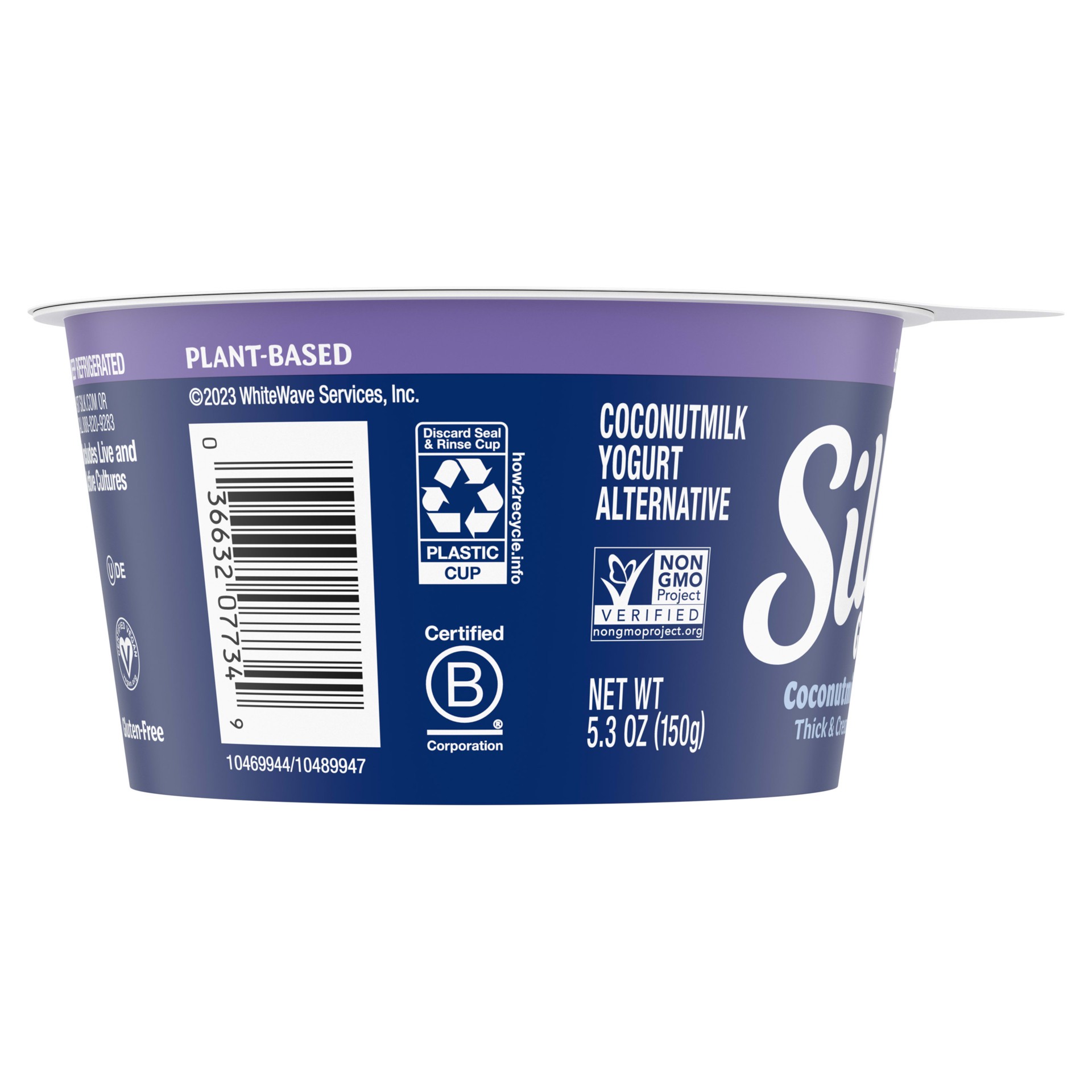 slide 5 of 5, Silk Blueberry Dairy Free, Greek Style Coconut Milk Yogurt Alternative, Thick and Creamy Plant Based Yogurt with 10 Grams of Protein, 5.3 OZ Container, 5.3 oz