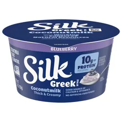 Silk Blueberry Dairy Free, Greek Style Coconut Milk Yogurt Alternative, Thick and Creamy Plant Based Yogurt with 10 Grams of Protein, 5.3 OZ Container