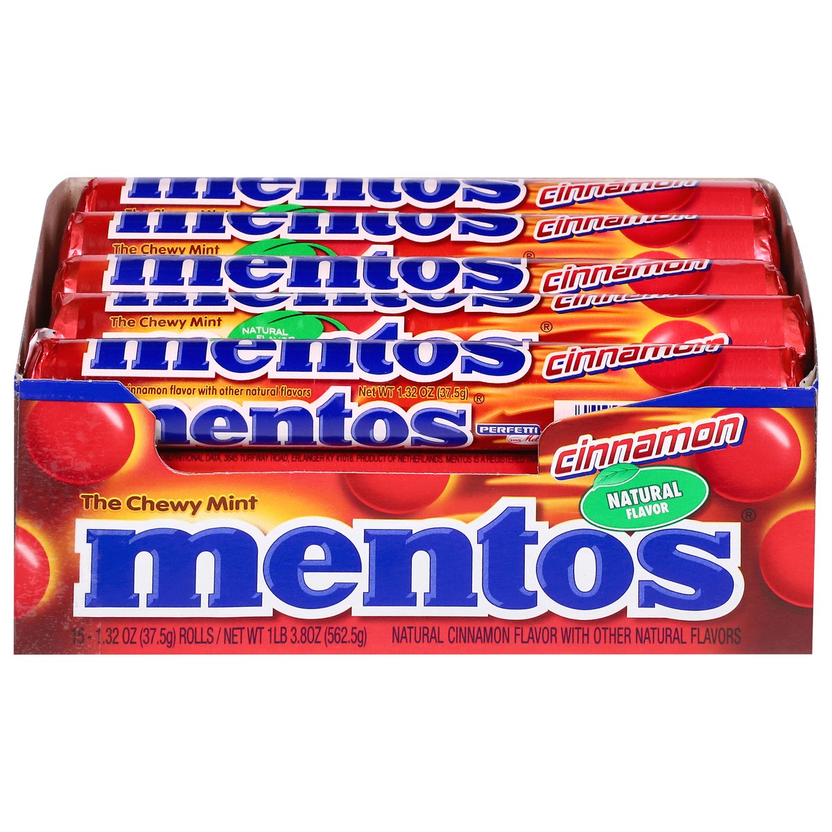 slide 1 of 13, Mentos Chewy Cinnamon Mint 15 - 1.32 oz Rolls, 15 ct