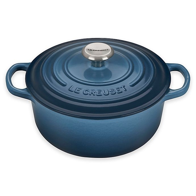 slide 1 of 1, Le Creuset Signature Round Dutch Oven - Marine, 2.75 qt