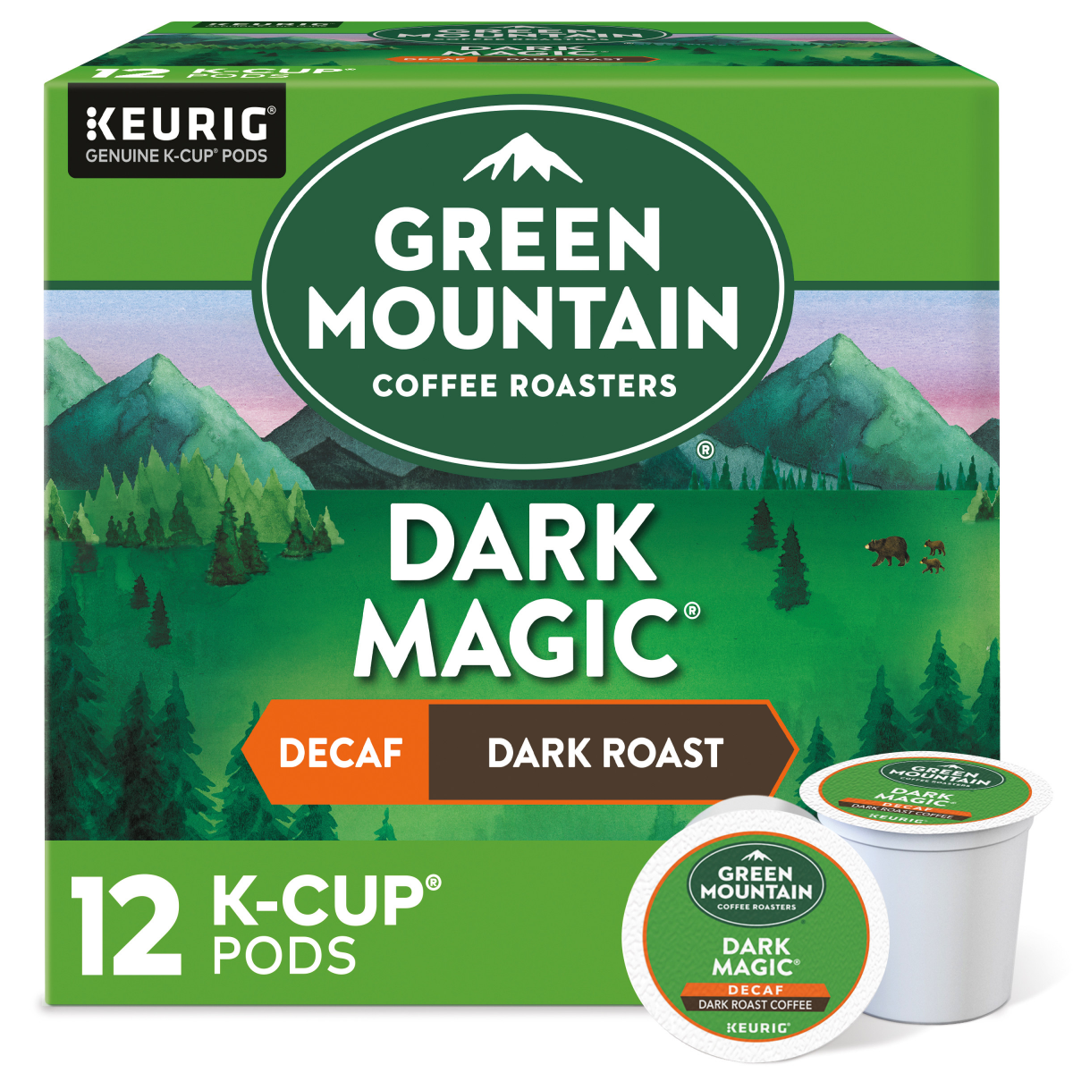 slide 1 of 29, Green Mountain Coffee Roasters K-Cup Pods Decaf Dark Roast Dark Magic Coffee Pods - 12 ct, 12 ct