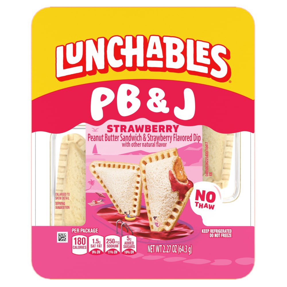 slide 1 of 1, Lunchables® Peanut Butter Sandwich and Strawberry Flavored Dip, 2.27 oz